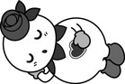 イラスト：しろっぴー睡眠中・単色陰影なし08