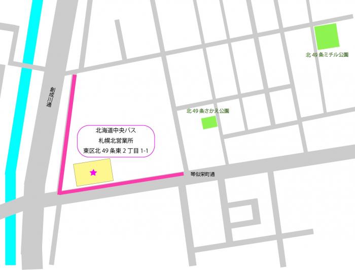 北海道中央バス札幌北営業所活動区域図