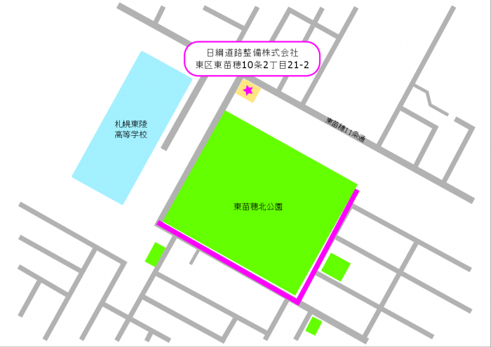 日綱道路整備株式会社の活動区域図