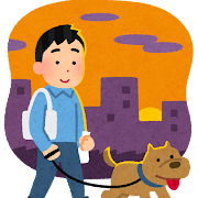 犬を散歩させる人のイラスト