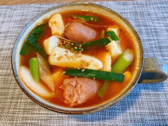レンチン純豆腐の出来上がり写真