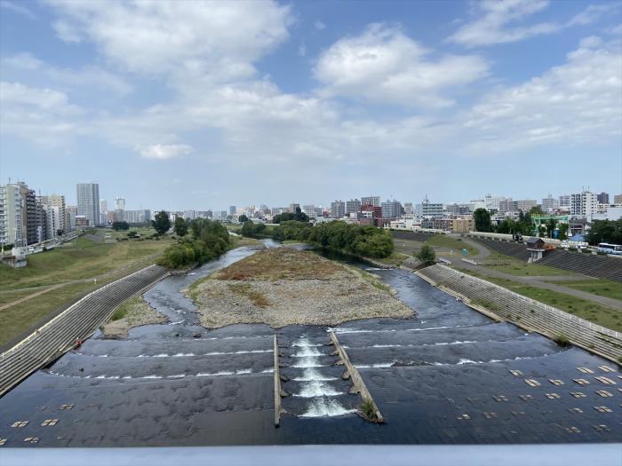 アーチ橋の上からの景色