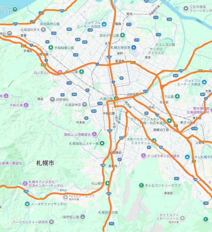 市内の国道マップ