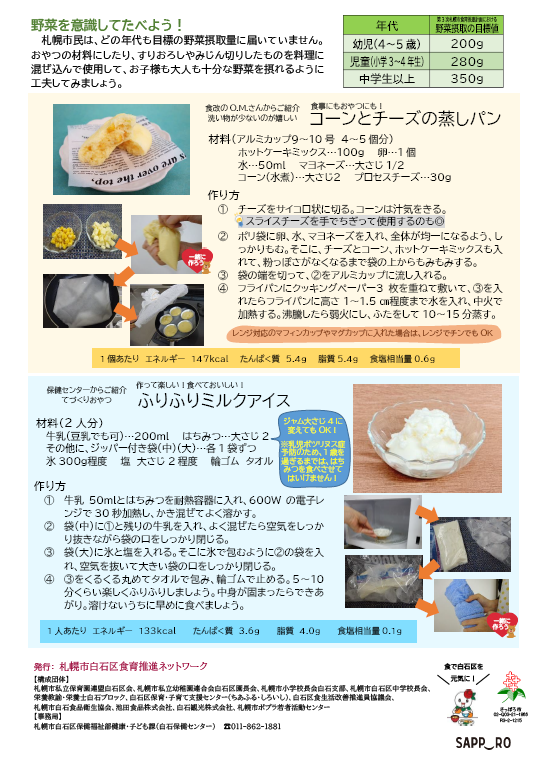 リーフレットおやこでつくるごはんとおやつ(裏)