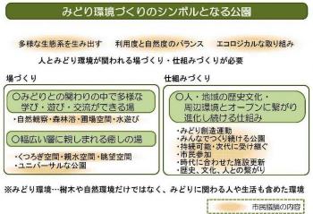 みどり環境づくりのシンボルとなる公園