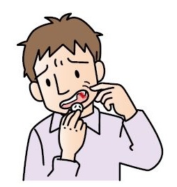 歯ぐきの止血をしている図