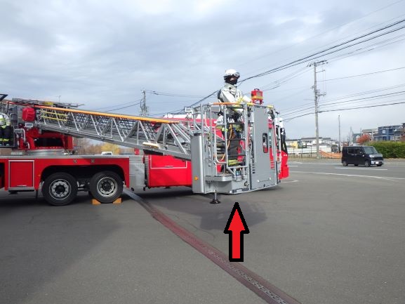 はしご車のバスケット(人が乗るところ)