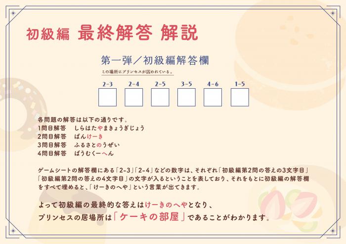 きよた謎解き迷宮初級編最終解答