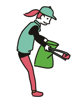 ゴミ拾いのイラスト