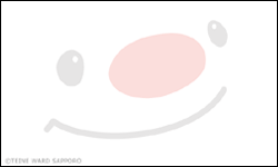 笑顔のていぬの、目と鼻と口だけの画像。