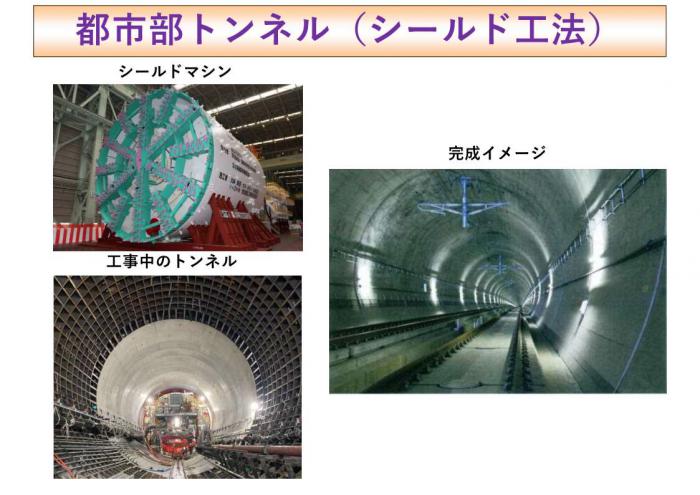 出前講座にて紹介するトンネル工事