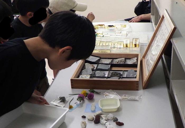 観察するものを選んでいる様子
