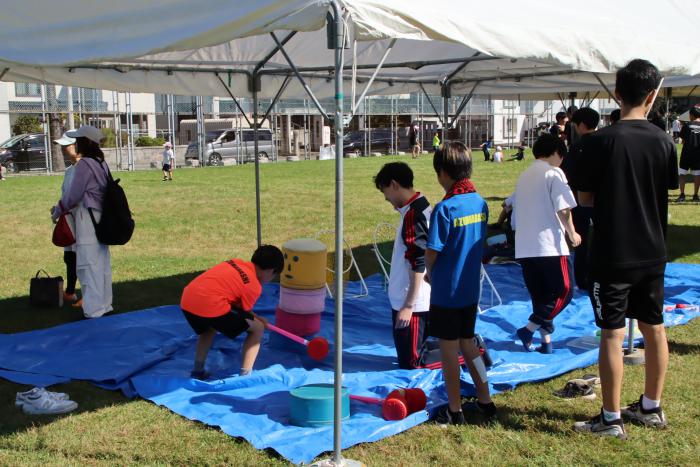 ニュースポーツ体験コーナの様子