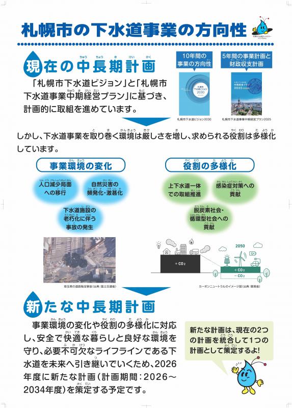 札幌市の下水道事業の方向性について画像