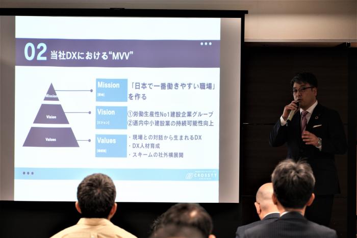 (株)クロスティホールディングスの事業紹介の様子