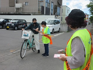 自転車啓発の模様(元町地区)