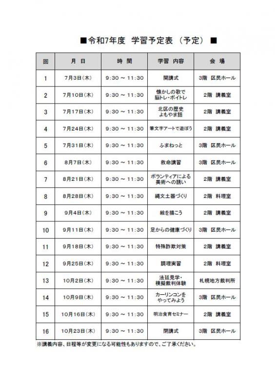 令和7年度北親大学チラシ裏