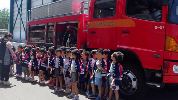 西野桜幼稚園幼年消防クラブ結成式2