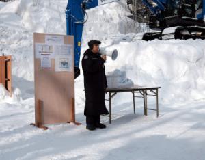 「2026さっぽろ雪まつり」大通会場の大雪像制作隊を激励しました