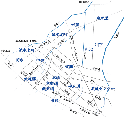 画像:白石区の地図