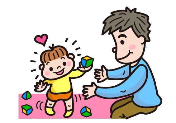 パパと子どものイラスト
