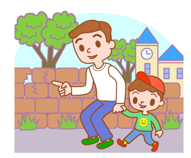 パパと子どものイラスト