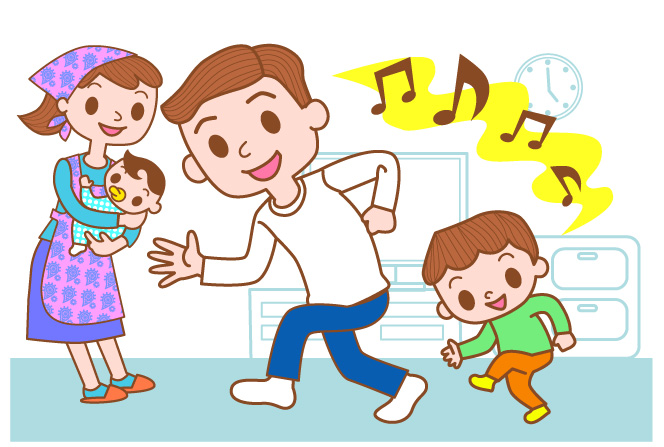 パパと子どものイラスト