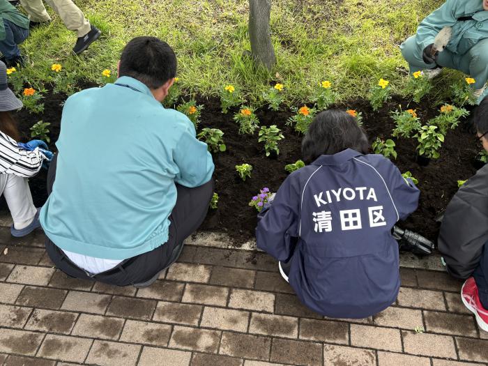 区役所前の花壇にお花を植えたよ2