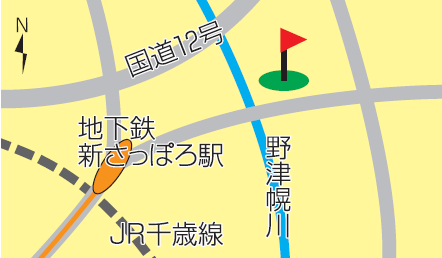 厚別清掃工場跡地パークゴルフコースの地図