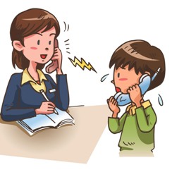 子どもが電話で相談しているイラスト