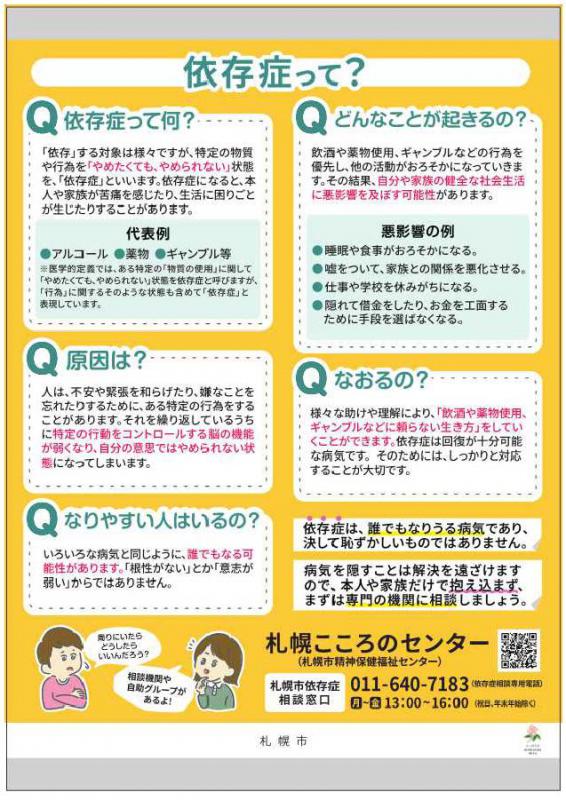 精神疾患に関する普及啓発パネル「依存症って?」の画像