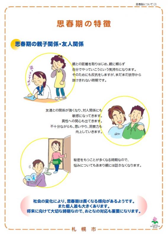 精神保健福祉に関する普及啓発パネル「思春期(思春期の特徴)」の画像