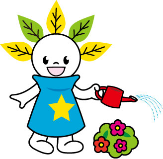 ピカットくんイラスト(水やり)