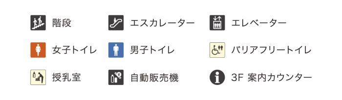 3階から6階のフロア図凡例