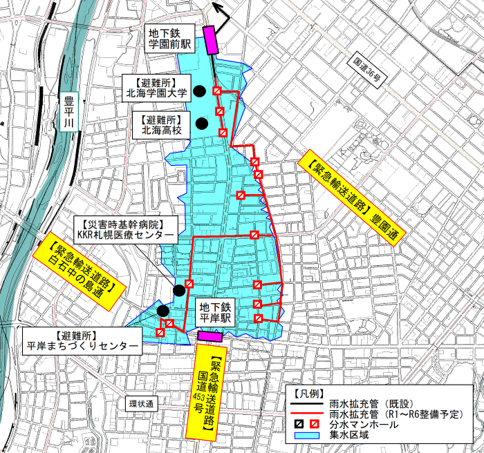 平岸地区地図