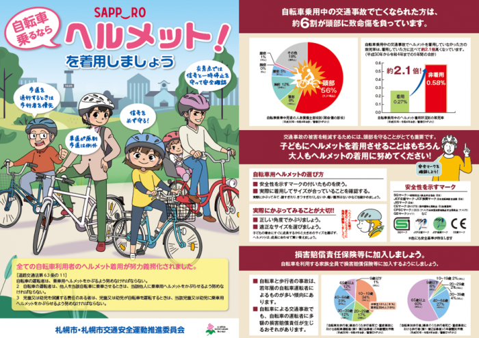 自転車乗るならヘルメット着用_2024年版のチラシ