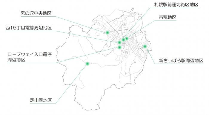 景観まちづくり取組地区の位置図