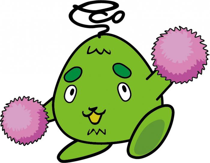 ぽんぽんで応援するやまベェの画像