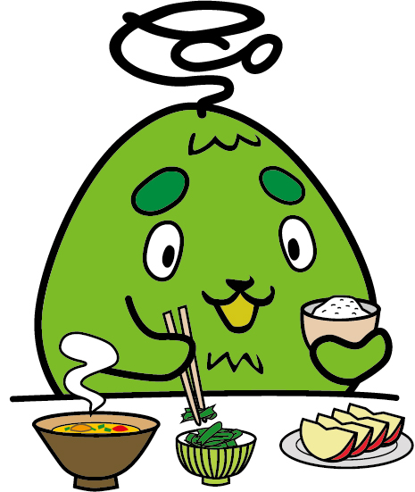 野菜・果物を食べるやまベェの画像