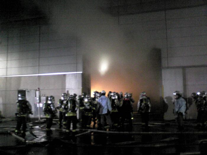 発寒破砕工場の火災現場